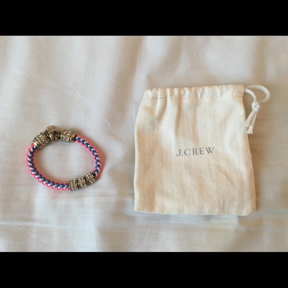 J Crew Rope / Beaded Rhinestone Bracelet